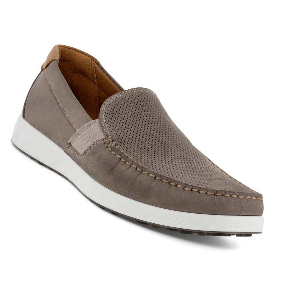 Men's Ecco S Lite Moc Summer Casual Shoes Grey / Brown | USA 471PJJ